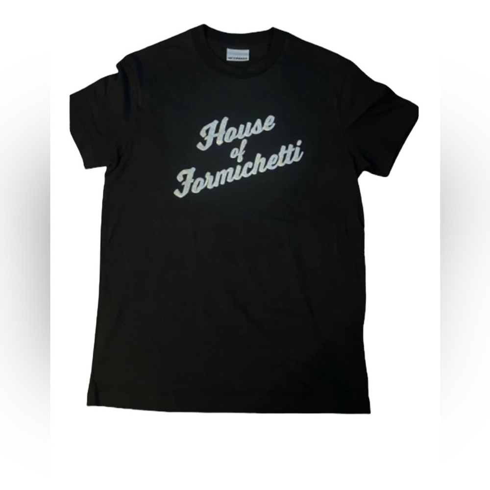 NWOT NicoPanda House of Formichetti Silver Sparkle Black T Shirt Small